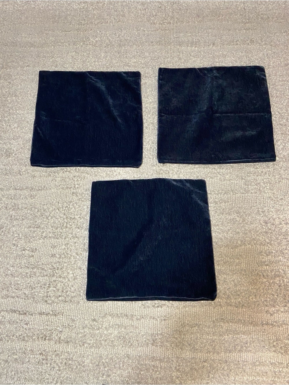 Jonathan Louis Blue Velvet Pillow Covers-23 x 23